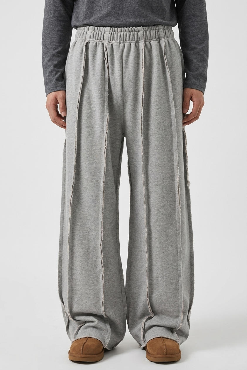 Exposed Seam Sweatpants – Baggy Wide Leg Sweatpants | VELZR