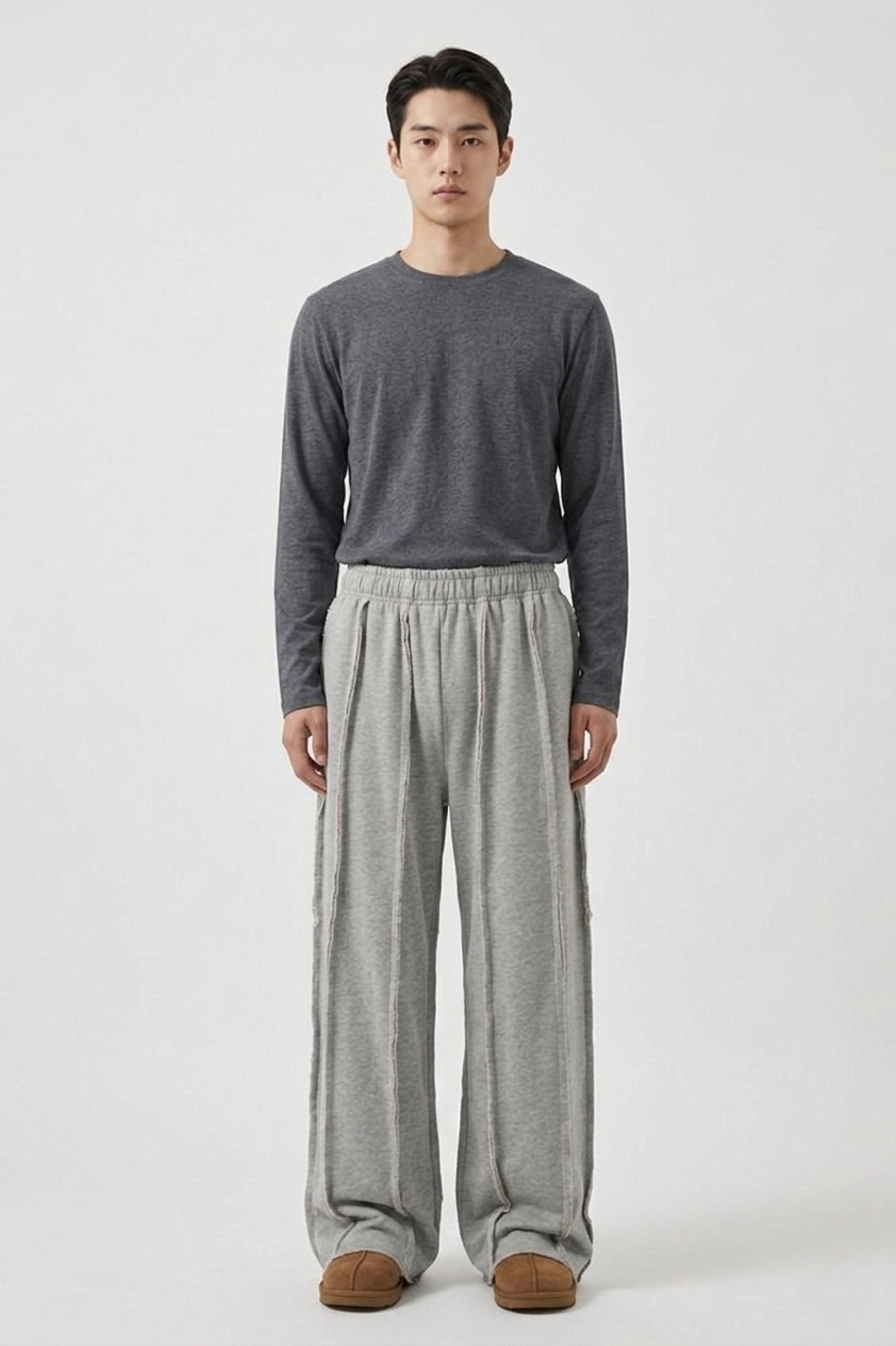 Exposed Seam Sweatpants – Baggy Wide Leg Sweatpants | VELZR