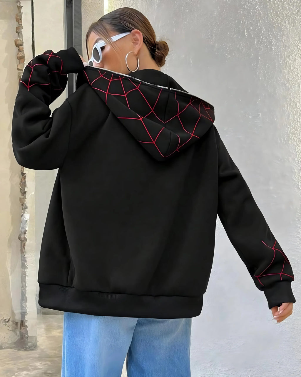 Spiderman Zip Up Hoodie – Oversized Printed Streetwear Hoodie | VELZR