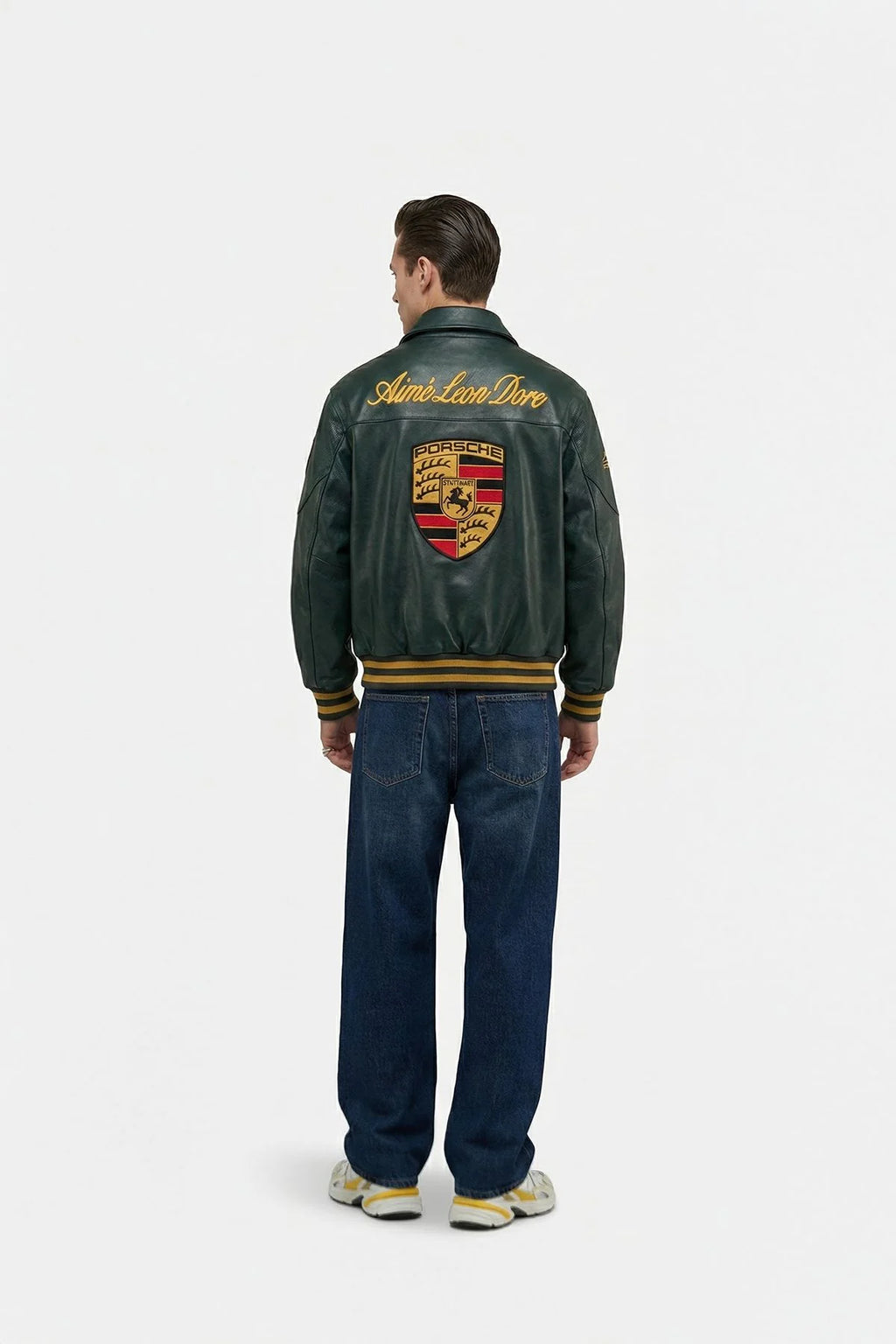 Premium Porsche Racing Leather Jacket with Motorsport Inspired Design