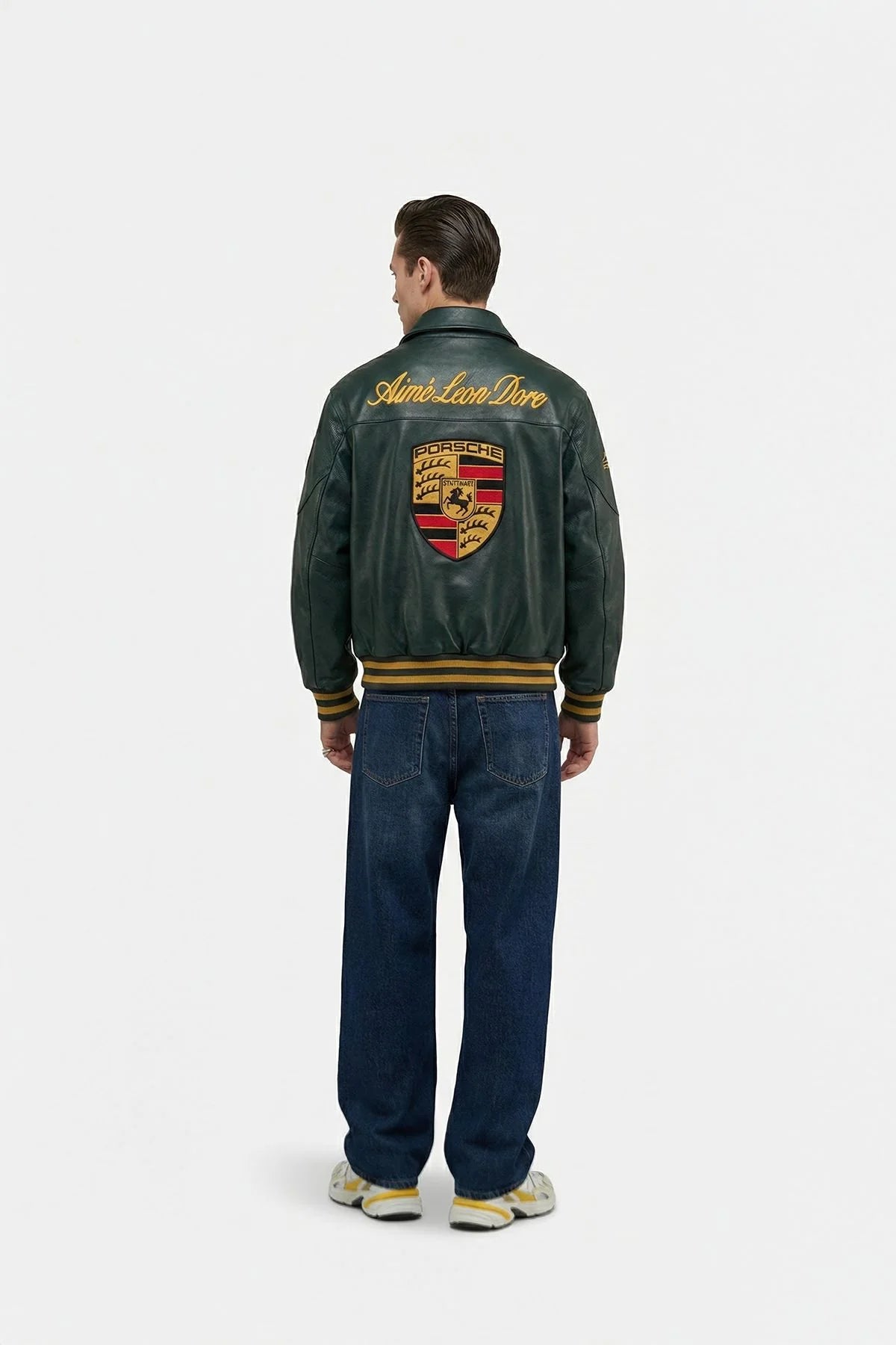 Premium Porsche Racing Leather Jacket with Motorsport Inspired Design