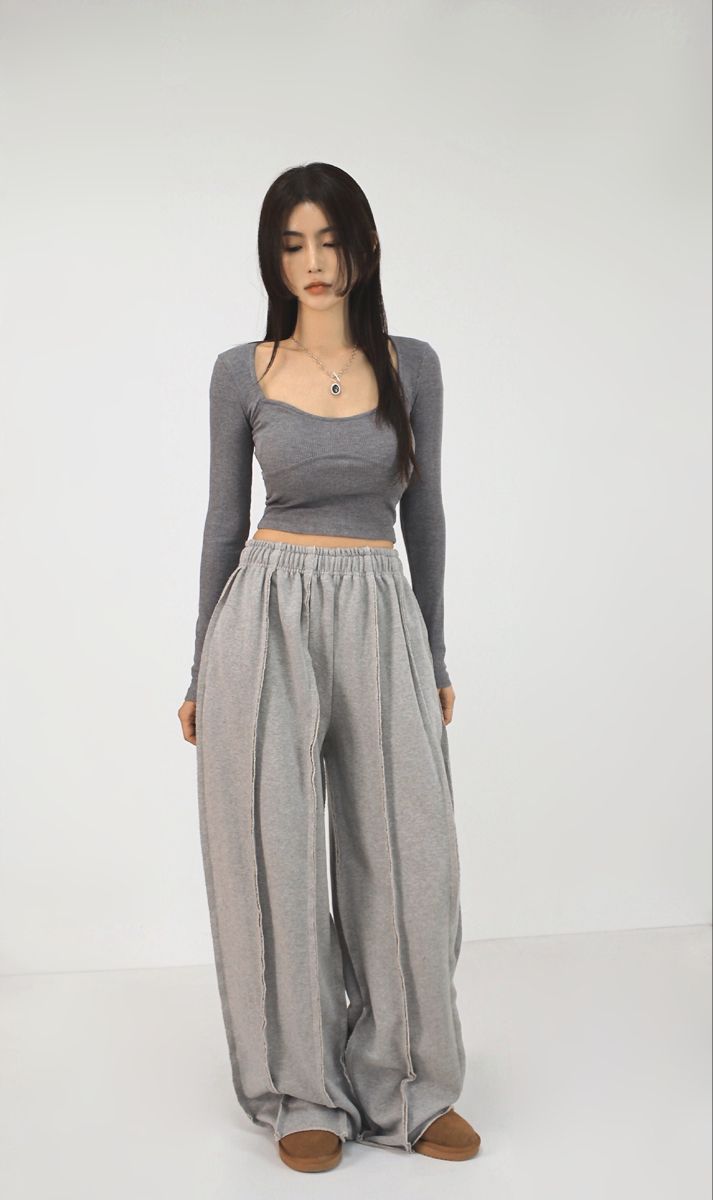 Exposed Seam Sweatpants – Baggy Wide Leg Sweatpants | VELZR