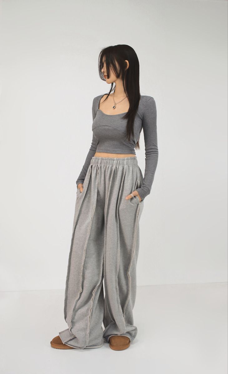 Exposed Seam Sweatpants – Baggy Wide Leg Sweatpants | VELZR