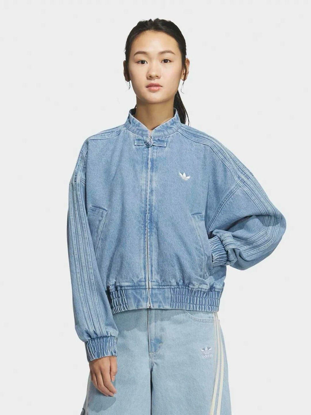 Light Blue Washed Denim CNY Jacket – Premium Unisex Streetwear Jacket | VELZR