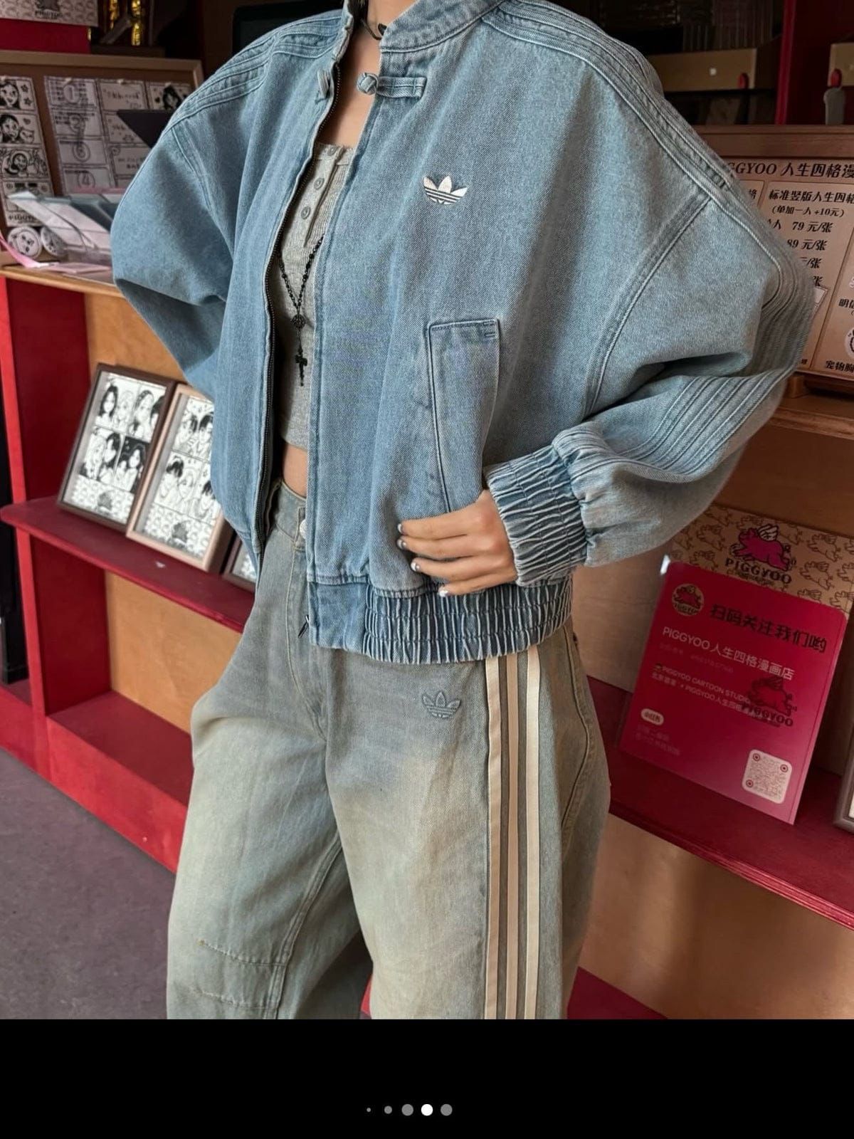 Light Blue Washed Denim CNY Jacket – Premium Unisex Streetwear Jacket | VELZR