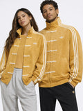 Yellow Chinese New Year CNY Jacket with Mandarin Collar and Embroidered Streetwear Style