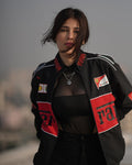 Black Ferrari F1 Vintage Racing Jacket by VELZR
