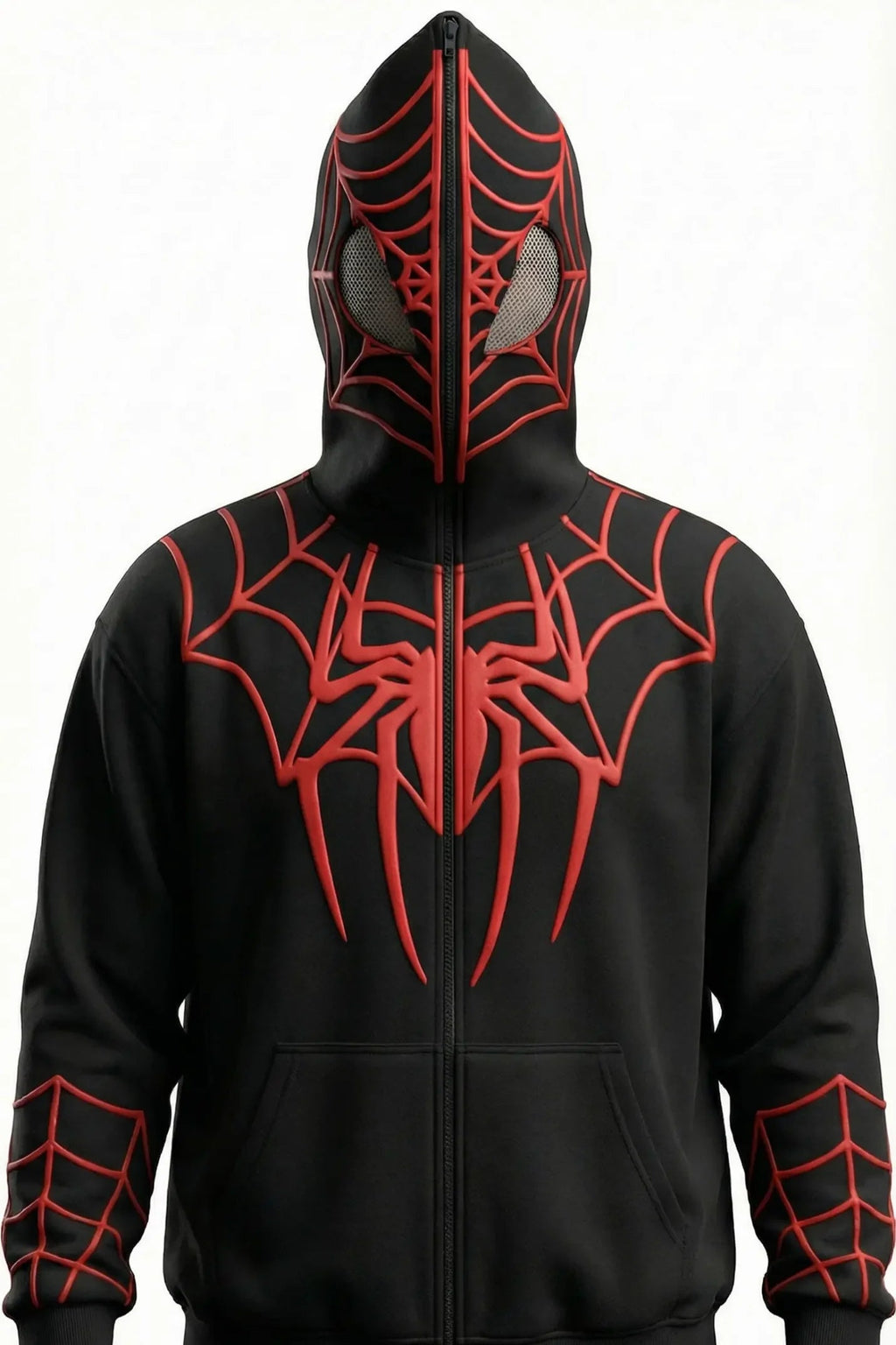 Spiderman Zip Up Hoodie Black Premium Printed Hoodie by VELZR