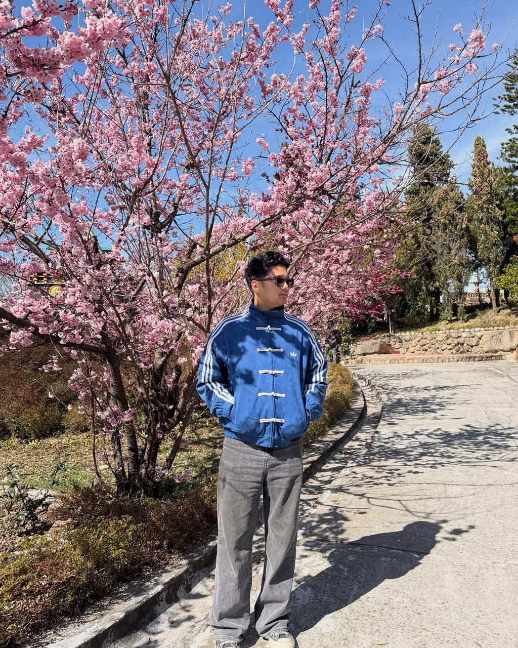 CNY Blue Chinese New Year Jacket with Knot Buttons Premium Suede Jacket | VELZR 
