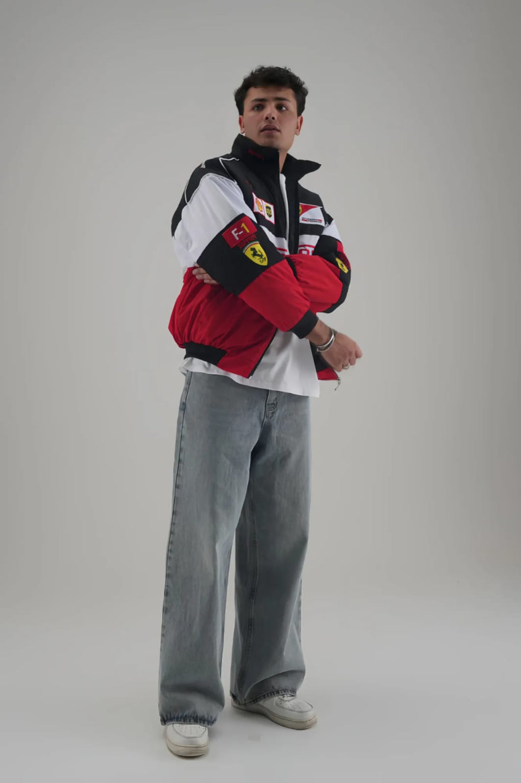 Premium parachute fabric detail of Ferrari Embroidered Jacket Unisex.