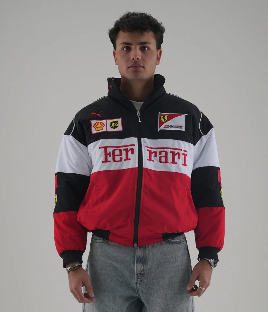 Ferrari Embroidered Jacket Unisex made from premium parachute fabric.