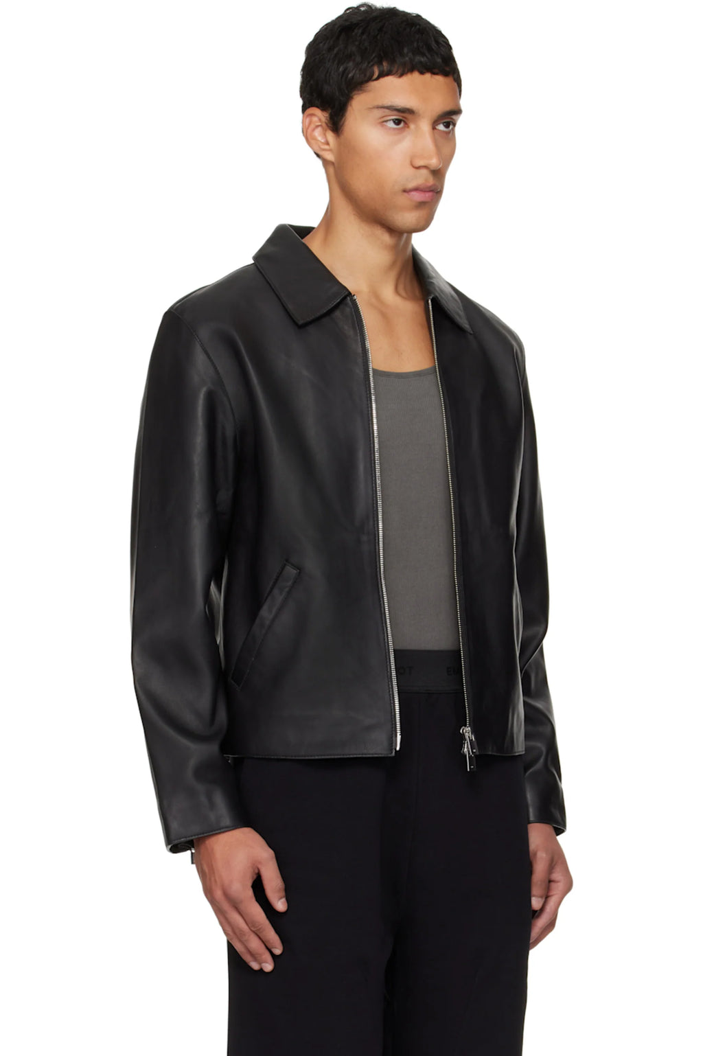 Premium Black Cropped Leather Jacket – Unisex Streetwear Outerwear | VELZR
