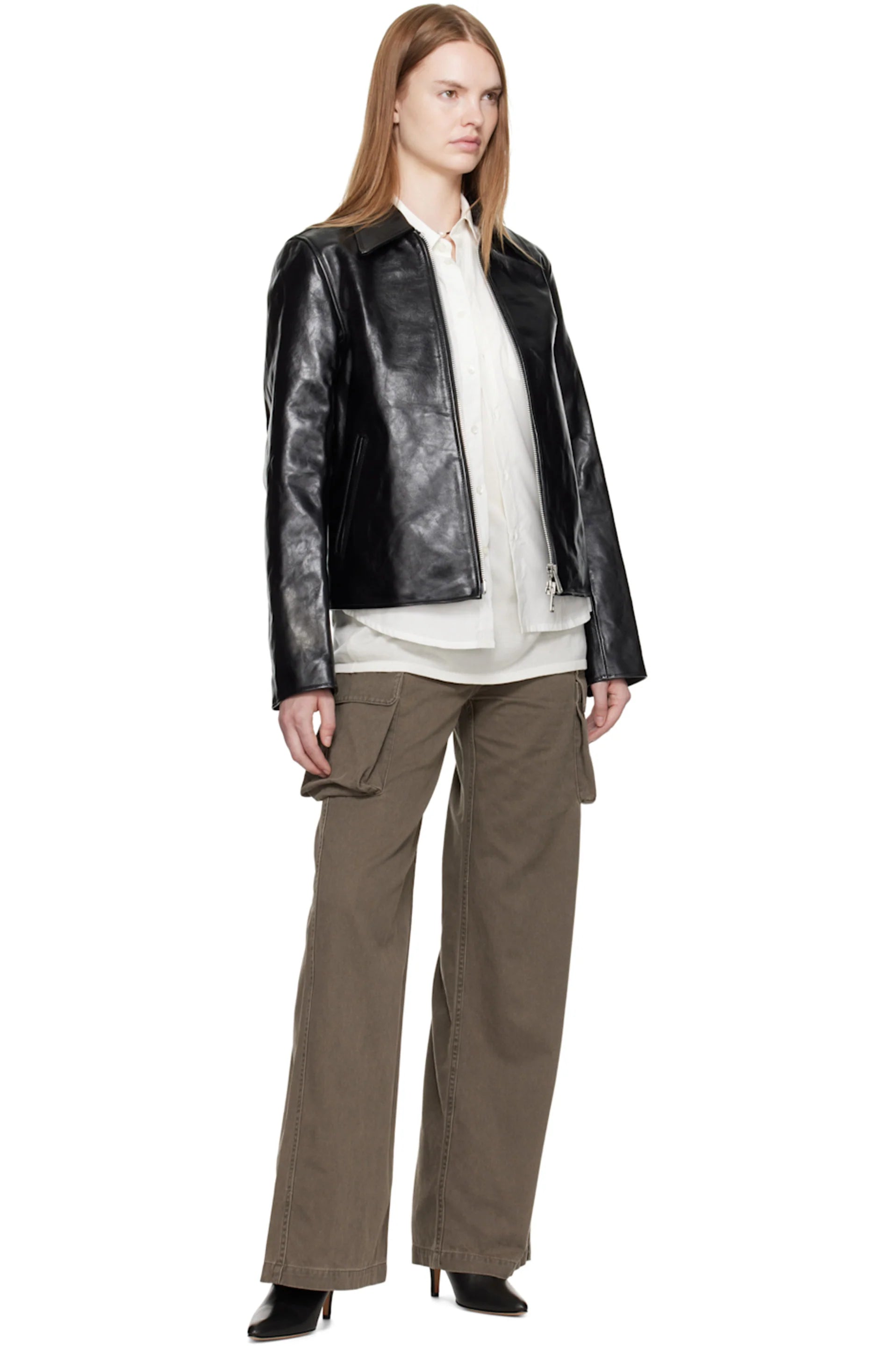 Premium Black Cropped Leather Jacket – Unisex Streetwear Outerwear | VELZR