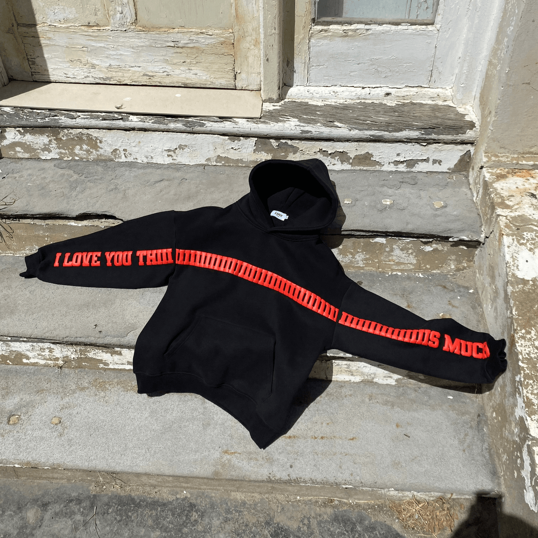 Front view of I Love You This Much Hoodie
