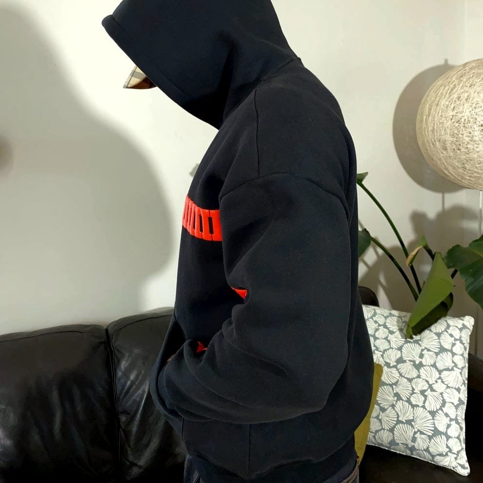 Side view of I Love You This Much Hoodie