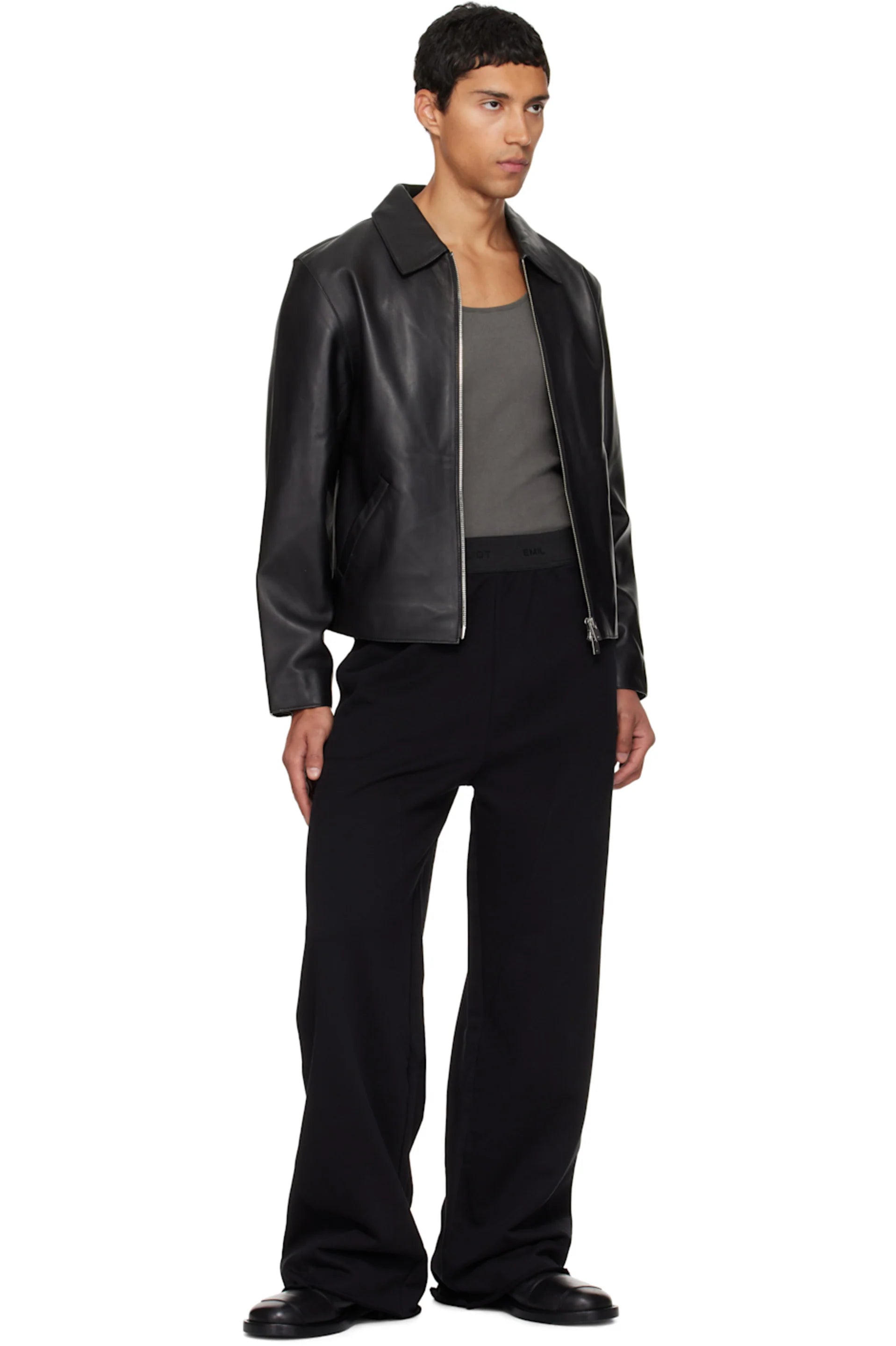 Premium Black Cropped Leather Jacket – Unisex Streetwear Outerwear | VELZR