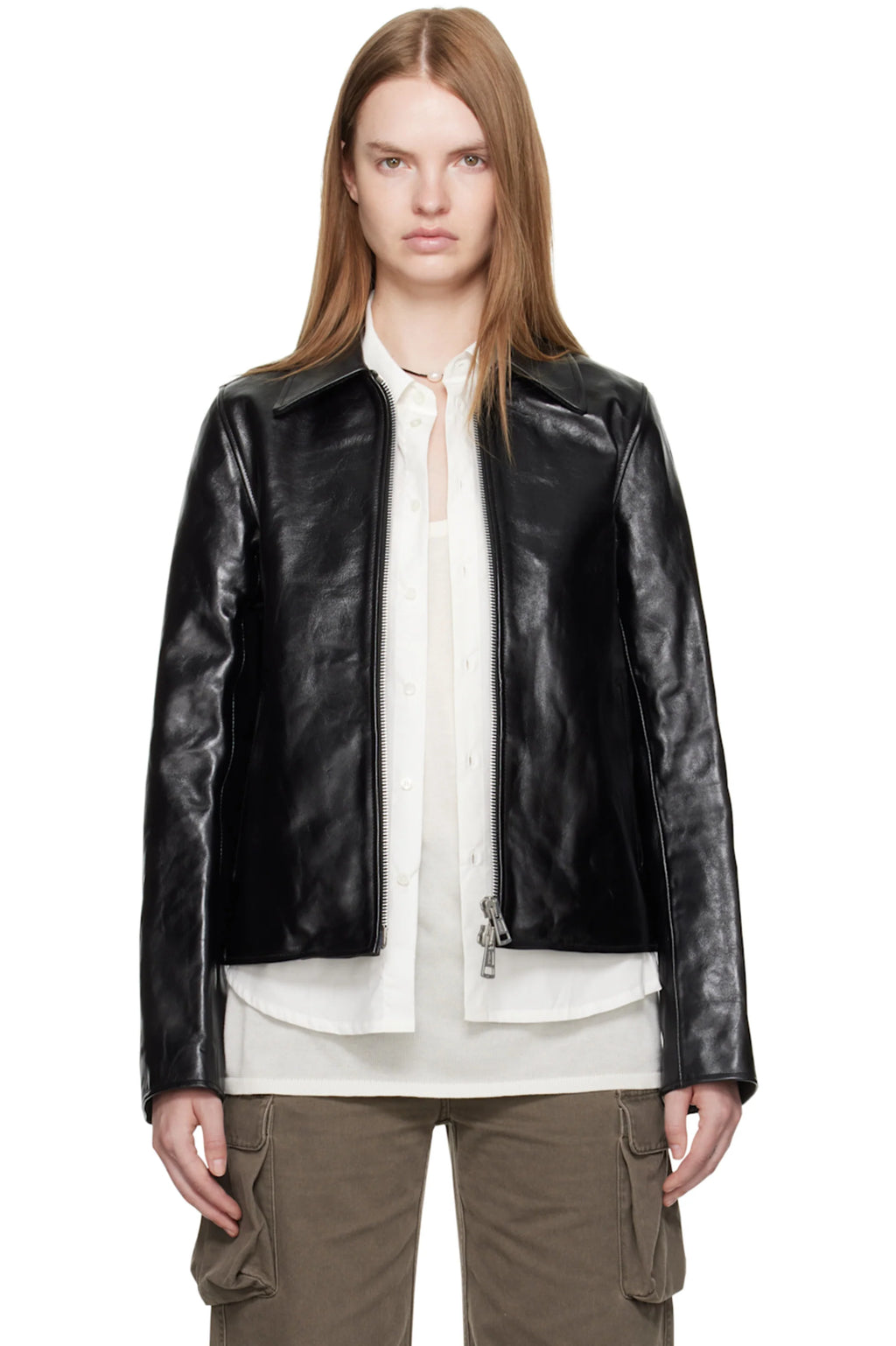 Premium Black Cropped Leather Jacket – Unisex Streetwear Outerwear | VELZR