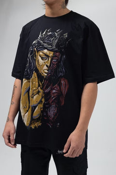 Divine Duality Oversized Boxy Fit T-Shirt | VELZR