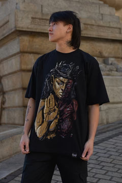 Divine Duality Oversized Boxy Fit T-Shirt | VELZR