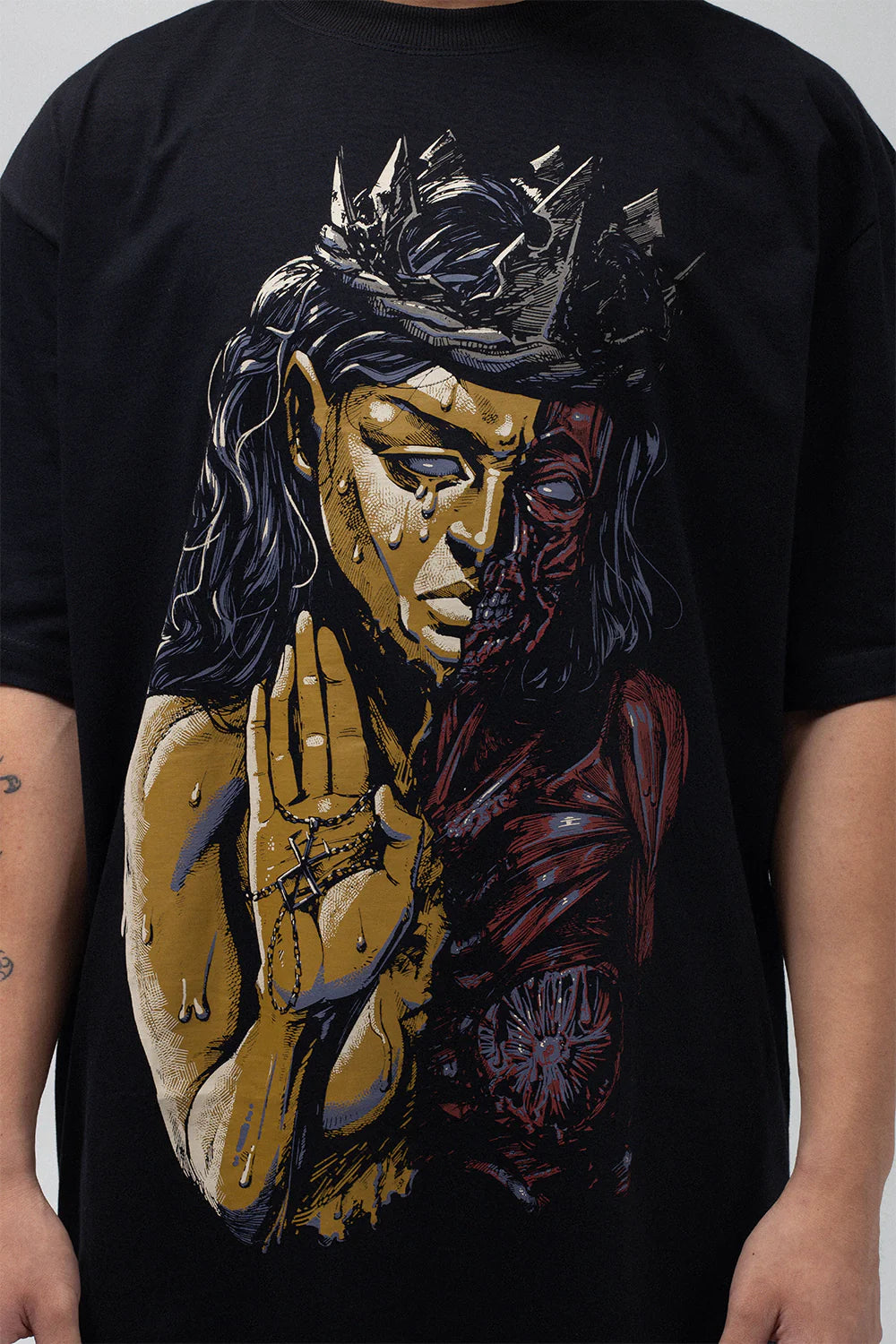 Divine Duality Oversized Boxy Fit T-Shirt | VELZR